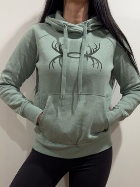 Under Armour Sage Green Pullover Hoodie with Dark Graphic